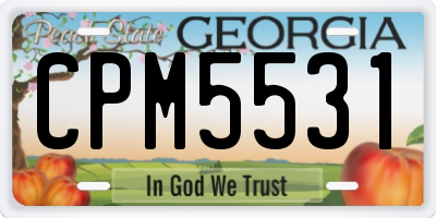 GA license plate CPM5531