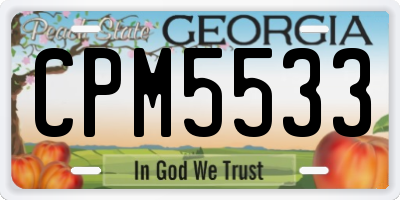 GA license plate CPM5533