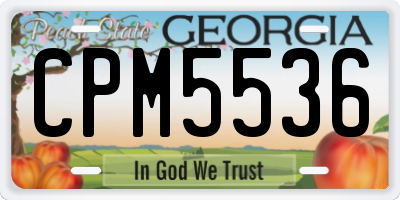 GA license plate CPM5536
