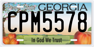 GA license plate CPM5578