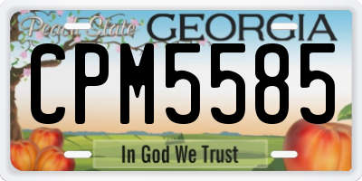 GA license plate CPM5585