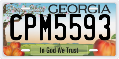 GA license plate CPM5593
