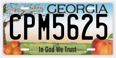 GA license plate CPM5625