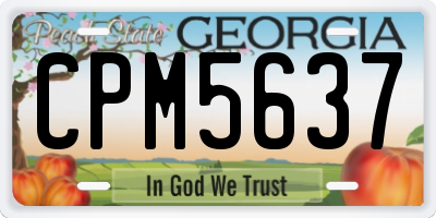 GA license plate CPM5637