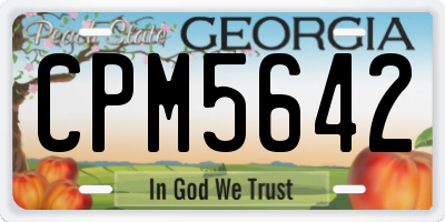 GA license plate CPM5642