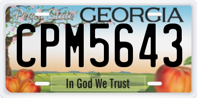 GA license plate CPM5643
