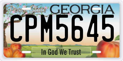 GA license plate CPM5645