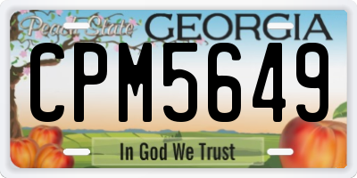 GA license plate CPM5649