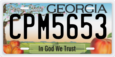 GA license plate CPM5653