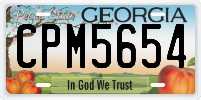 GA license plate CPM5654