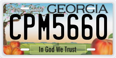 GA license plate CPM5660