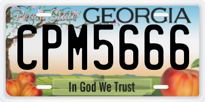 GA license plate CPM5666