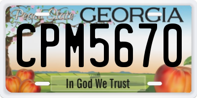 GA license plate CPM5670