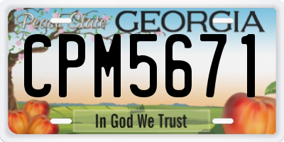 GA license plate CPM5671