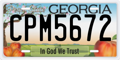 GA license plate CPM5672