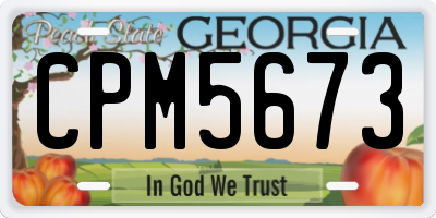 GA license plate CPM5673