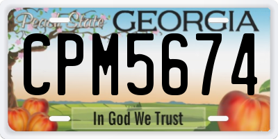 GA license plate CPM5674
