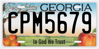 GA license plate CPM5679