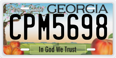 GA license plate CPM5698