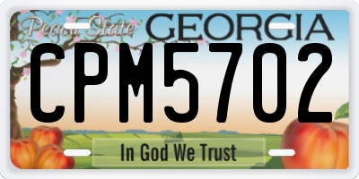 GA license plate CPM5702