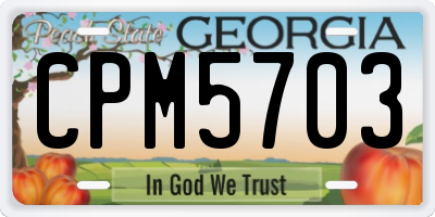 GA license plate CPM5703