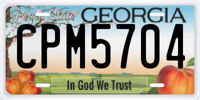 GA license plate CPM5704