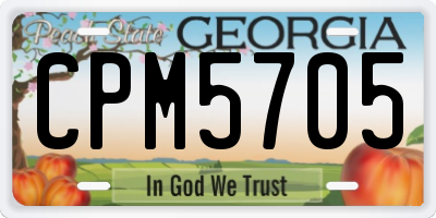 GA license plate CPM5705