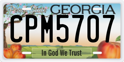 GA license plate CPM5707
