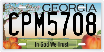 GA license plate CPM5708