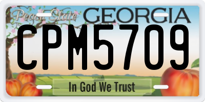 GA license plate CPM5709