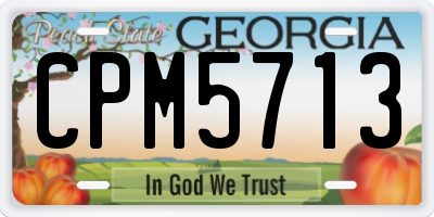 GA license plate CPM5713