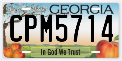 GA license plate CPM5714