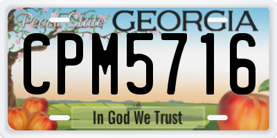 GA license plate CPM5716