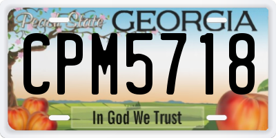 GA license plate CPM5718