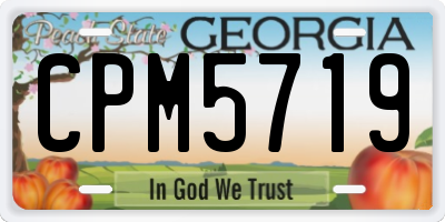 GA license plate CPM5719