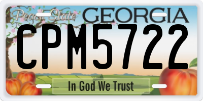 GA license plate CPM5722