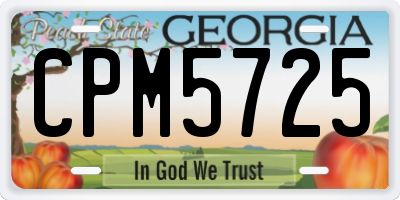 GA license plate CPM5725