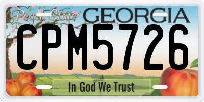 GA license plate CPM5726