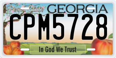 GA license plate CPM5728