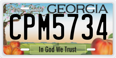 GA license plate CPM5734