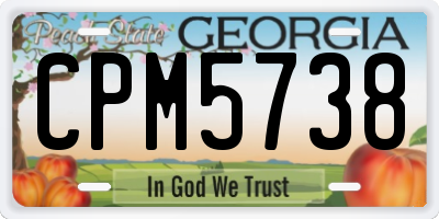 GA license plate CPM5738