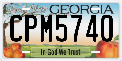 GA license plate CPM5740