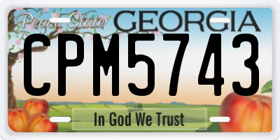 GA license plate CPM5743