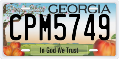 GA license plate CPM5749
