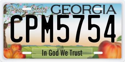 GA license plate CPM5754