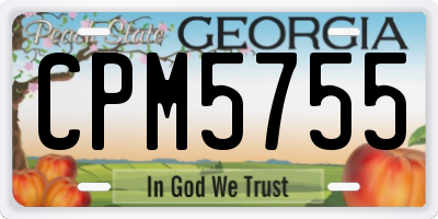 GA license plate CPM5755