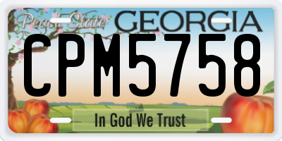 GA license plate CPM5758