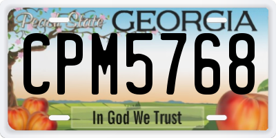 GA license plate CPM5768