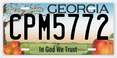 GA license plate CPM5772