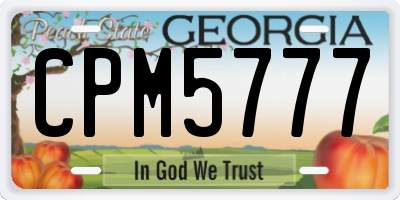 GA license plate CPM5777